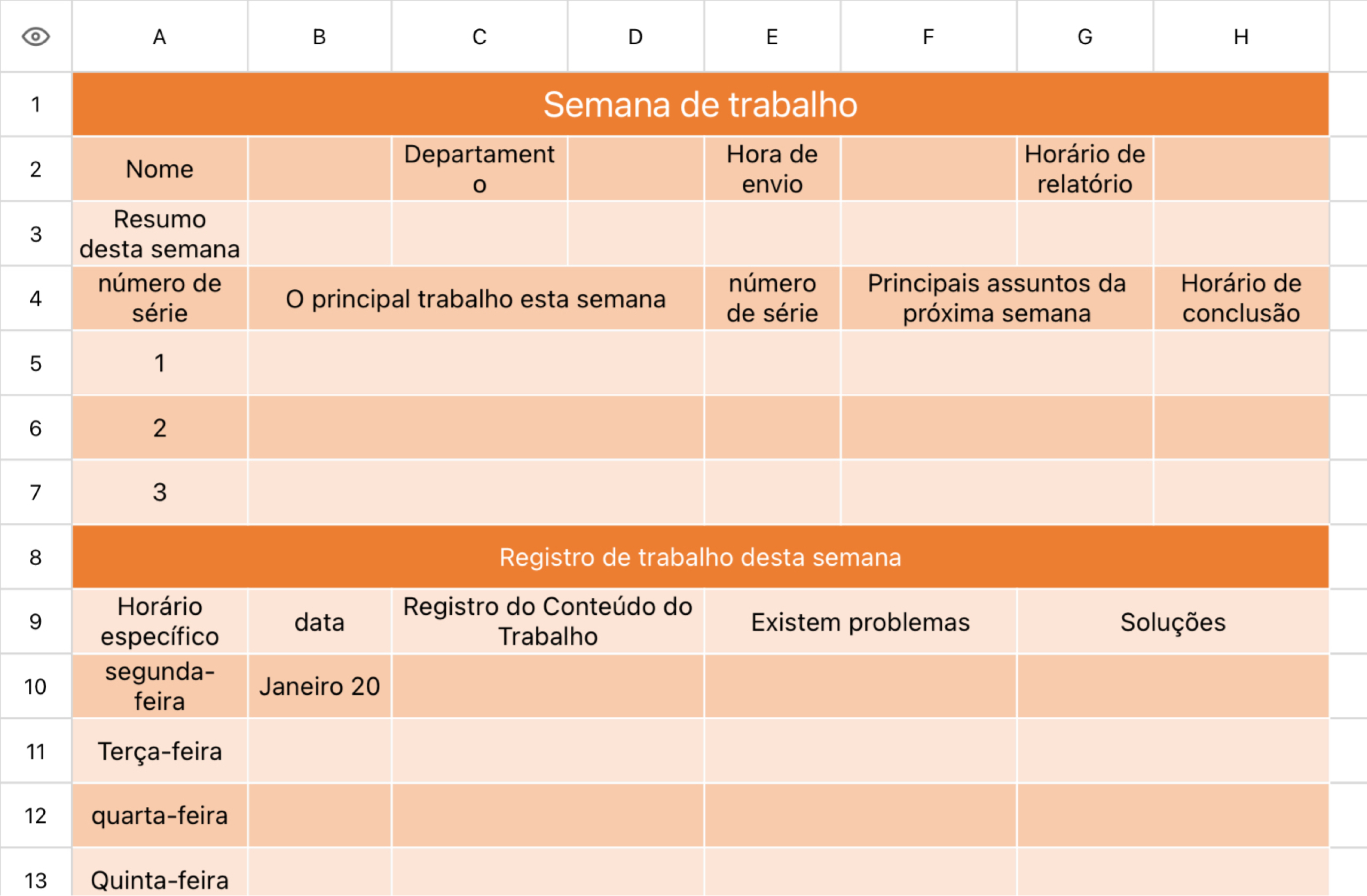 Semana de trabalho